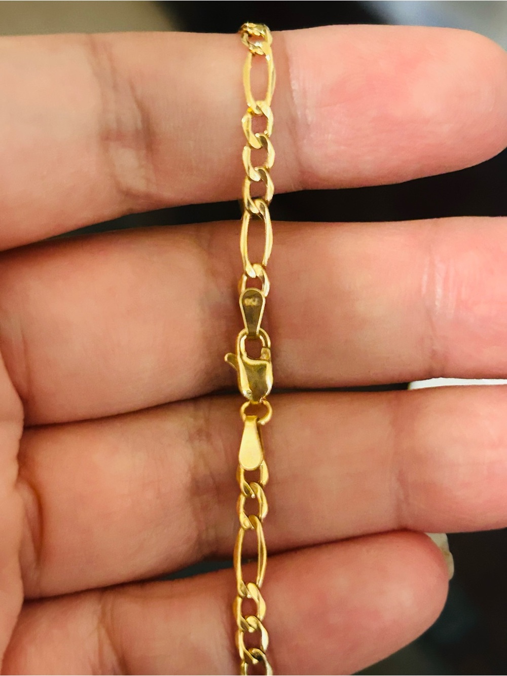 18K Gold Figaro Bracelet – 7.5”